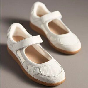 Anthropologie Silent D Samantha Ballet Sneakers Sz 7-7.5 White